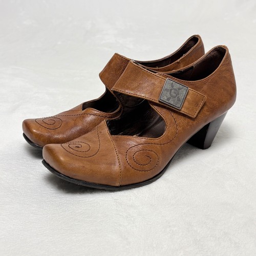 Fidji brown leather swirl - swirl, mary