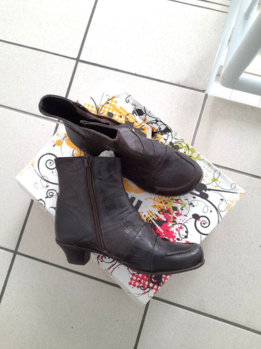 Damenstiefelette/Leder/Reißve