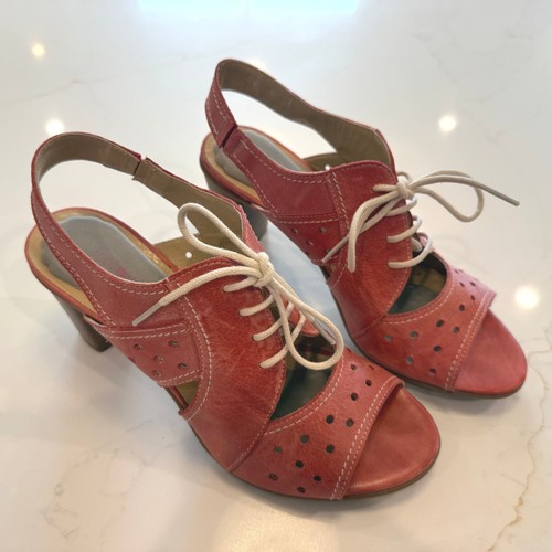 Fidji red pink leather lace - lace, up